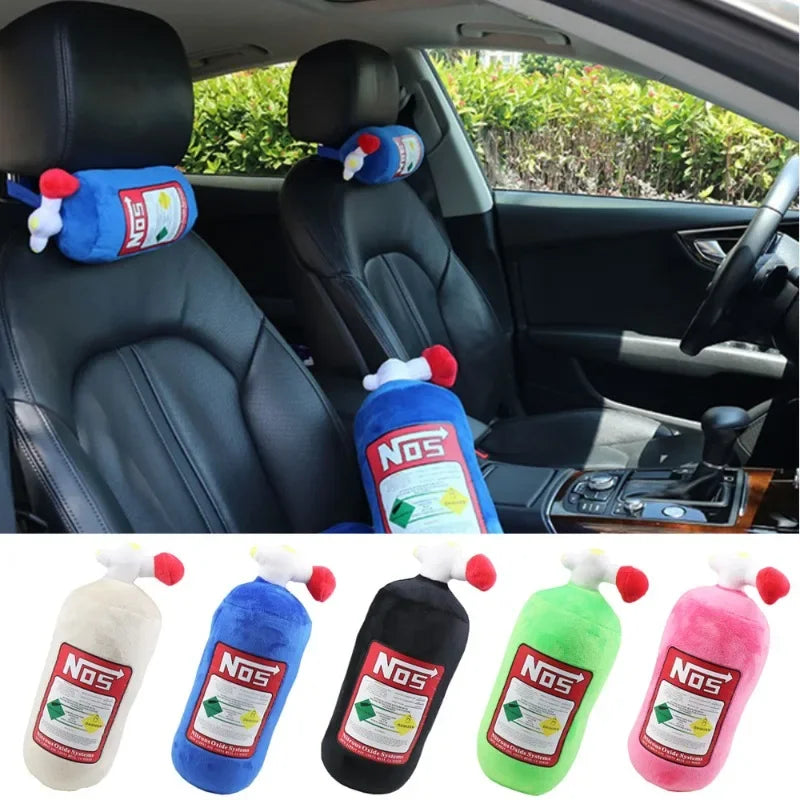 2024 NOS Nitrous Oxide Bottle New Plush Toys Pillow Stuffed Soft Turbo JDM Cushion Gifts Car Decor Headrest Backrest Seat Neck